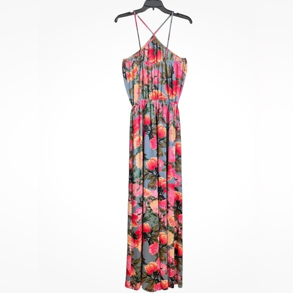Show Me Your MuMu Womens Jennifer Jumpsuit Floral Sz M Halter Neck Wide Leg - Picture 1 of 11
